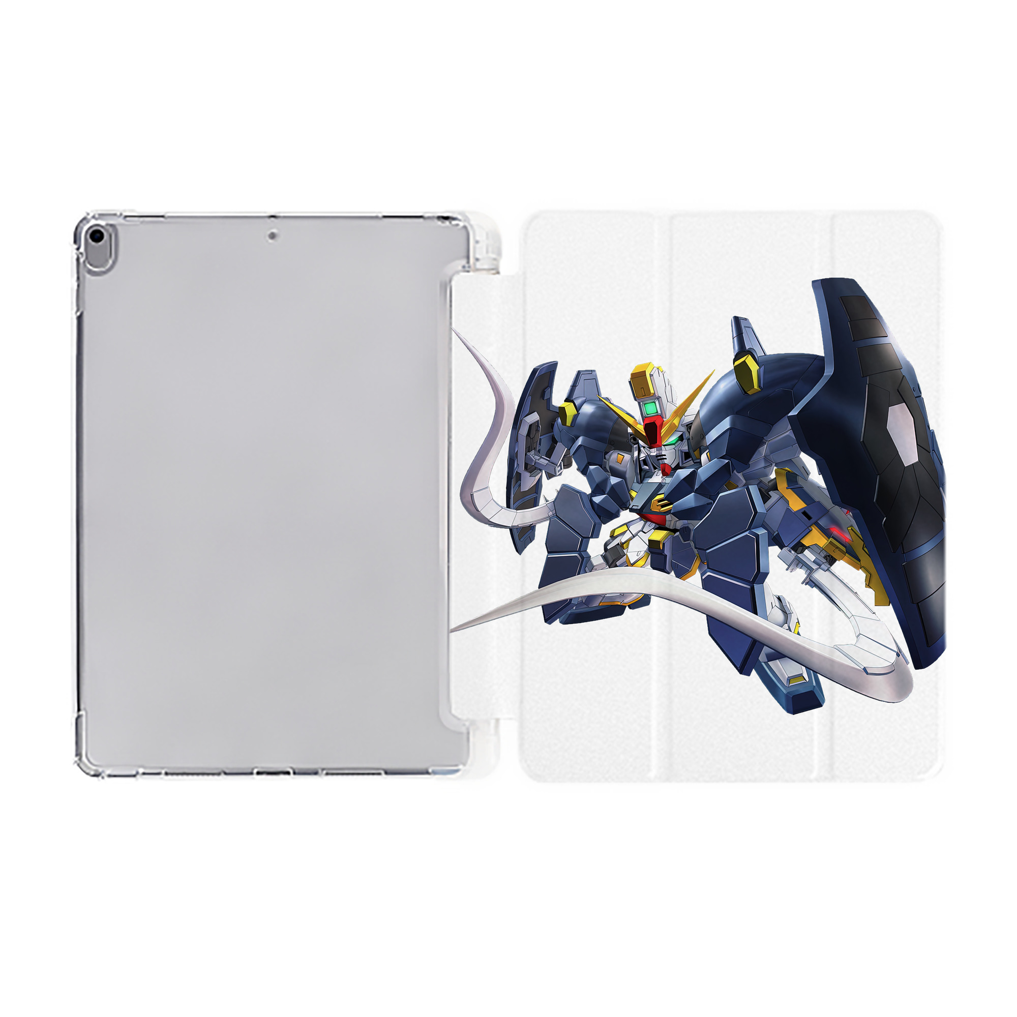 （画像用） 機動戦士ガンダム Mobile Suit Gundam IPad ケース ペン収納付き 三つ折りスタンド PUレザー×シリコン 対応機種9.5/10.5/10.9インチ